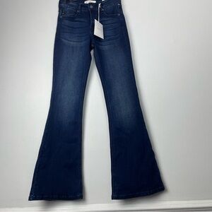 Kancan Mid Rise Flare Leg Jeans Size 5/26 Color Dark Blue